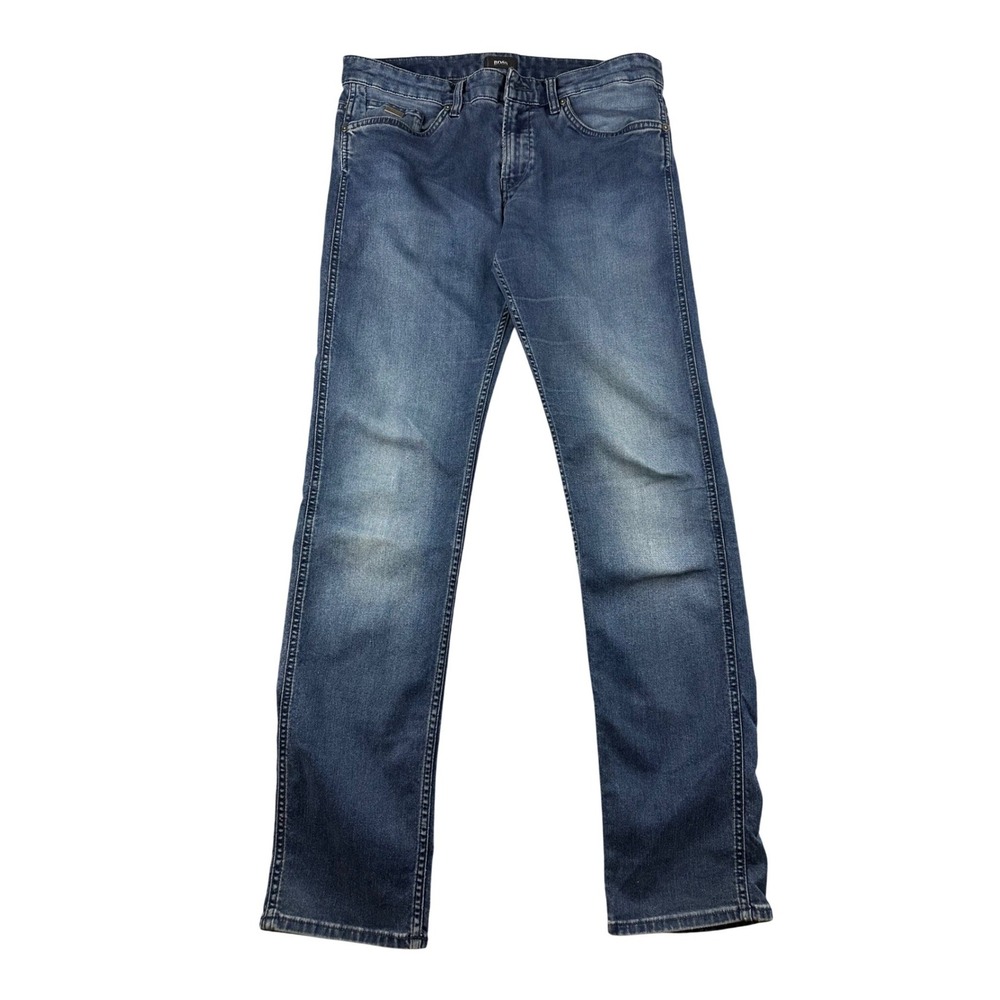Hugo Boss Jeans 34/32 Blue Slim Fit Finest Italian Fabric Cotton Blend 5-Pocket